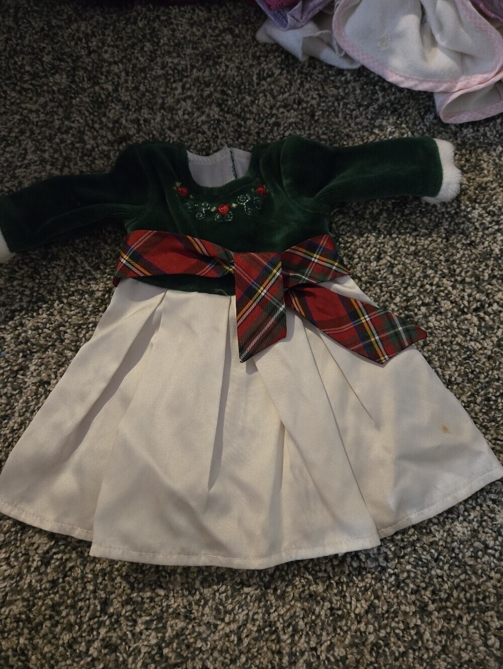 American Girl Bitty Baby Evergreen Holiday Dress